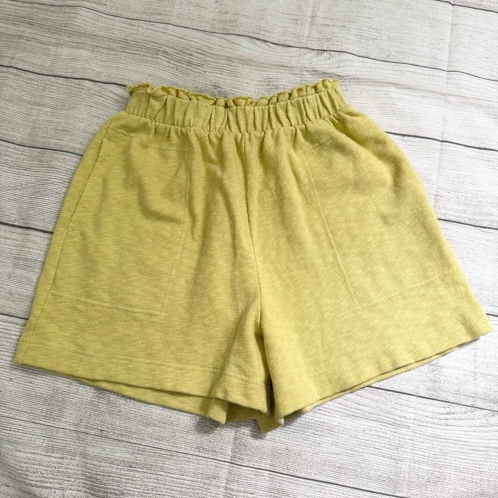 Free People Yellow Elastic Waist Pull-On Shorts